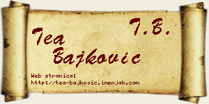 Tea Bajković vizit kartica